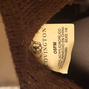 Covington brown wrap around long sweater, one size fits most